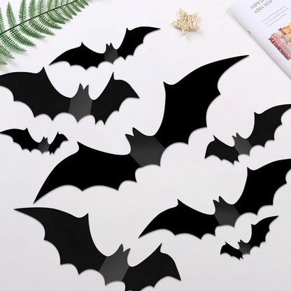 12PCS 3D Halloween Bat Wall Stickers