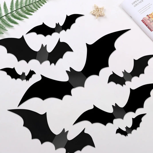12PCS 3D Halloween Bat Wall Stickers