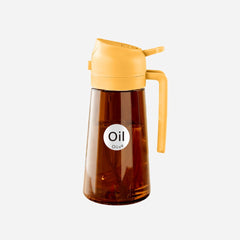 Multifunctional 2 in 1 Glass Oil Sprayer Bottle with UV protection 16oz/470ml Dark Brown (yellow)
