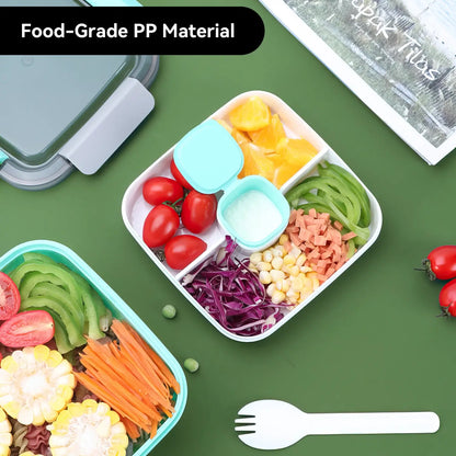 40oz 2-Layer Stackable Lunch Box with 3 Compartments