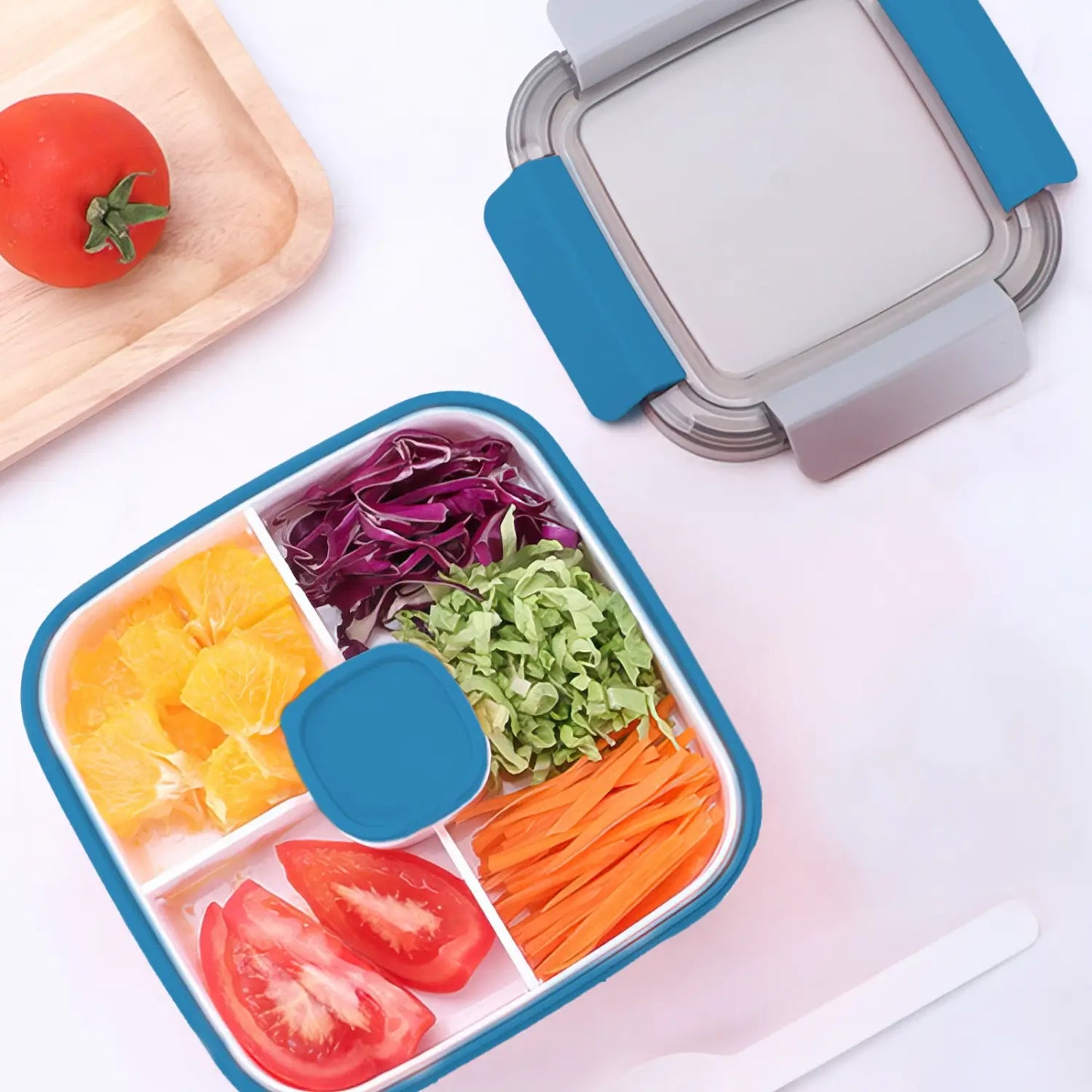 40oz 2-Layer Stackable Lunch Box with 3 Compartments