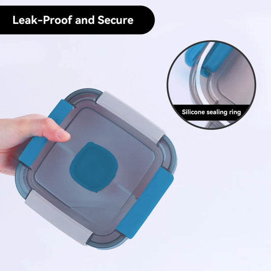 40oz 2-Layer Stackable Lunch Box with 3 Compartments