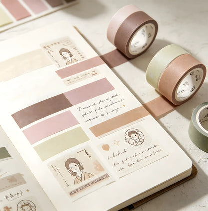 Skinny Washi Tape Set, 6 Designs Decorative Masking Tape for Journal DIY Crafts