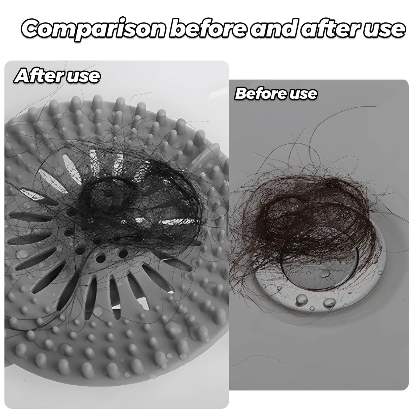 Silicone Shower Drain Hair Catcher & Sink Strainer