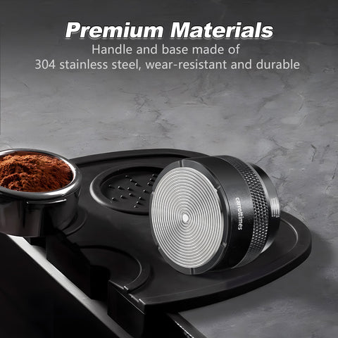 Prensador de palma para café espresso de 51 mm, 53 mm y 58 mm, color negro