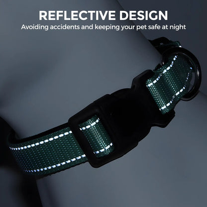 Reflective AirTag Dog Collar with Waterproof Holder