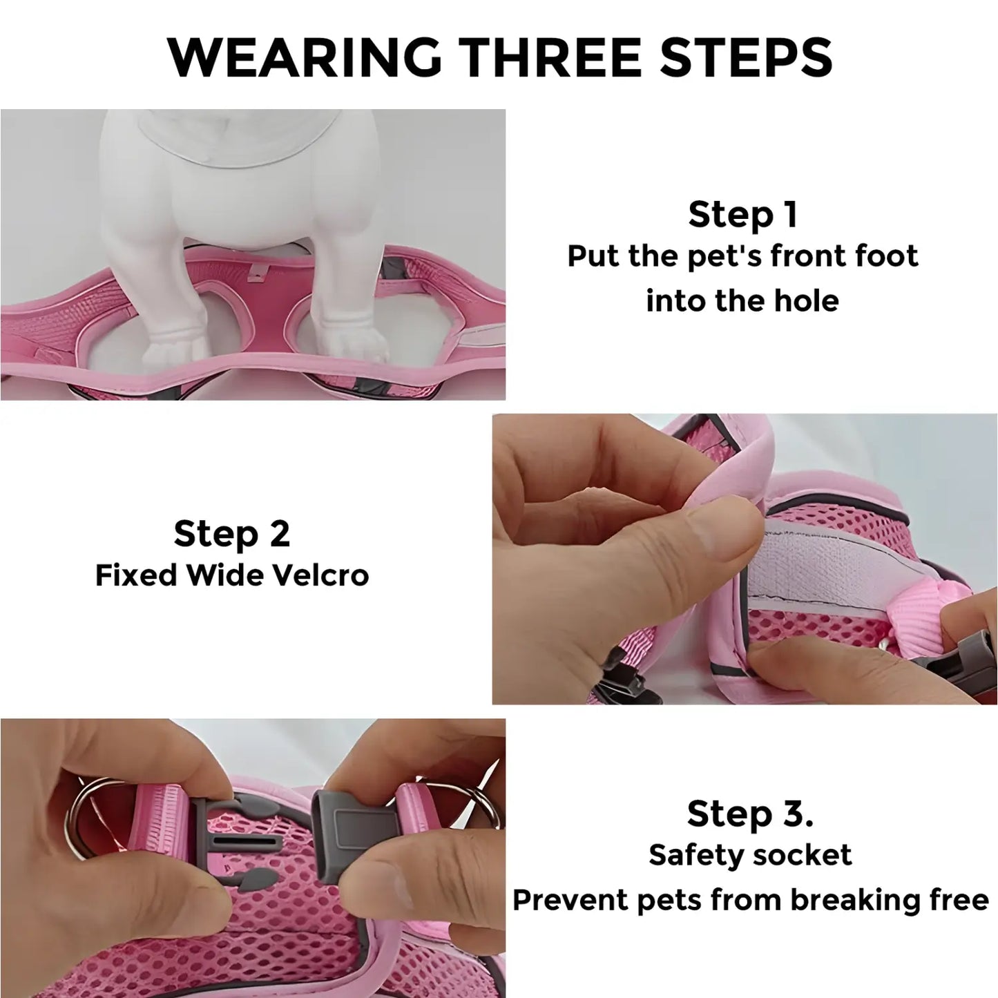 Step-in Mesh Puppy Harness, Soft Padded Reflective Vest for Small Dogs