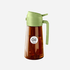 Multifunctional 2 in 1 Glass Oil Sprayer Bottle with UV protection 16oz/470ml Dark Brown (green)