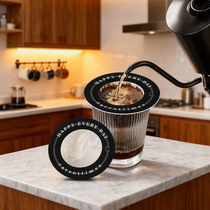 50-Pack Disposable Pour Over Coffee Filters, Portable Paper Drip Filters Black