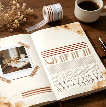 Skinny Washi Tape Set, 6 Designs Decorative Masking Tape for Journal DIY Crafts
