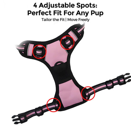 No Pull Dog Harness, Reflective Adjustable Vest with Front Clip & Control Handle