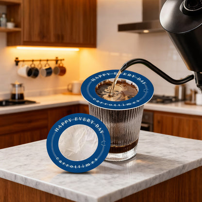 20-Pack Disposable Pour Over Coffee Filters, Portable Paper Drip Filters Blue