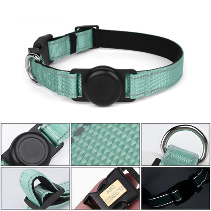 Reflective AirTag Dog Collar with Waterproof Holder