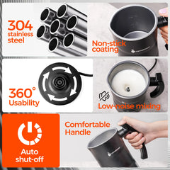 stainless steel and Non-stick coating milk frother