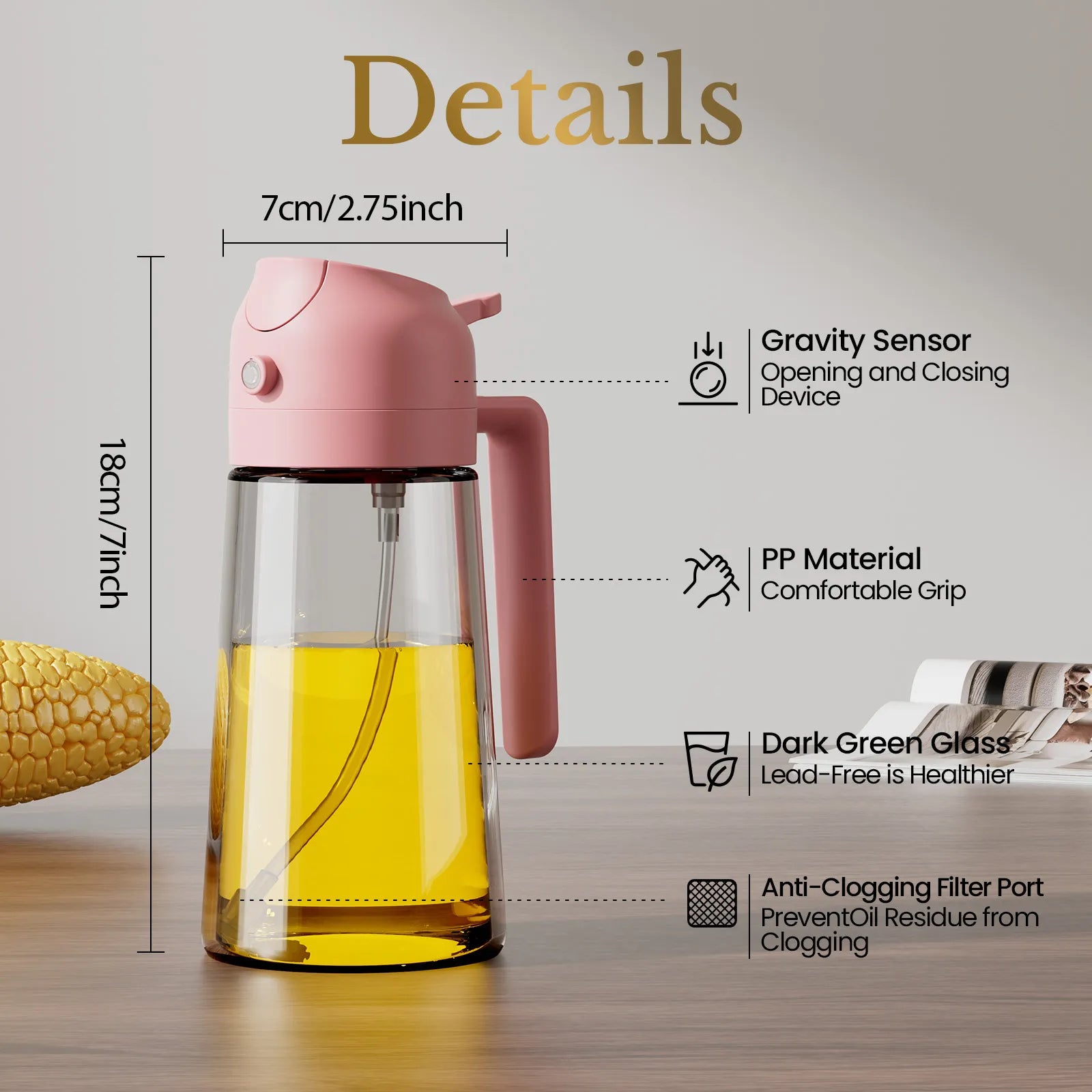 details of 2-in-1 oil sprayer