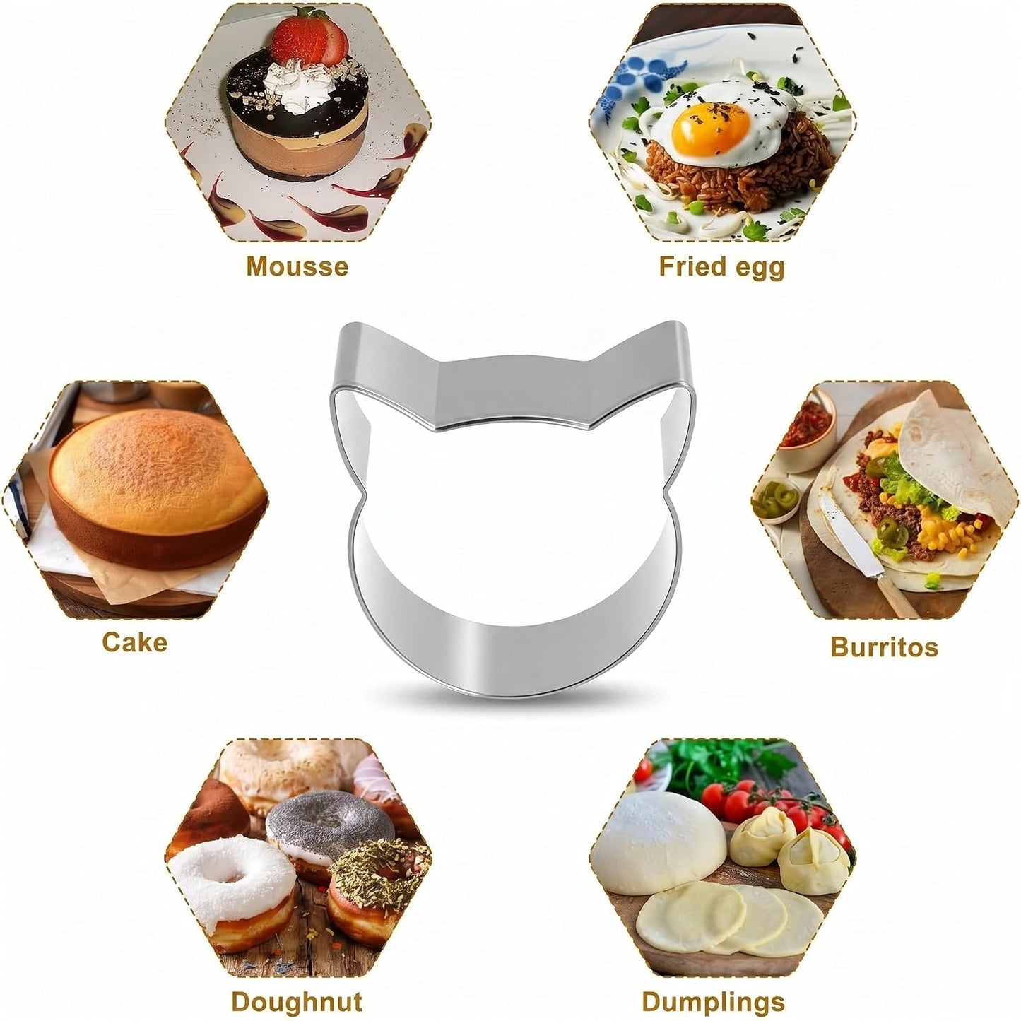 Aluminum Cat Face Cookie Cutter, Baking Mold Tool