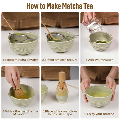7-Piece Matcha Set with Bowl & Bamboo Whisk