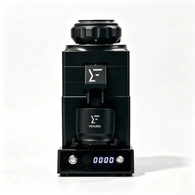 Black 80mm Burr Coffee Grinder Front View
