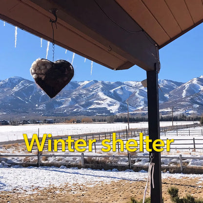 Handmade Alpaca Fiber Heart Bird Nesting Holder, Outdoor Garden Wild Bird Supply