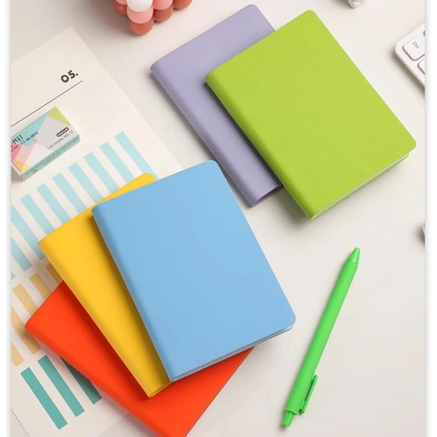 Mini PU Leather Pocket Notebook, Blank Travel Journal