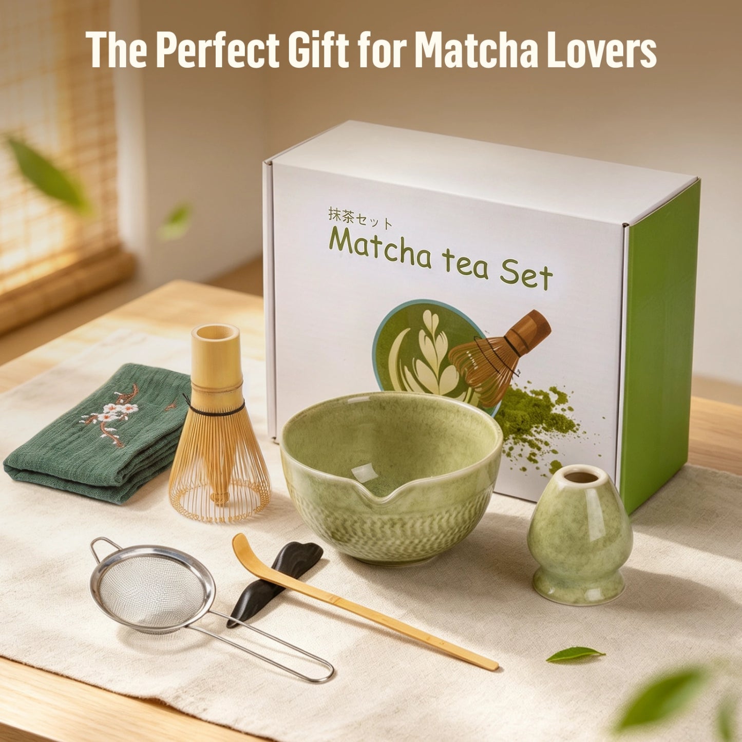7-Piece Matcha Set with Bowl & Bamboo Whisk