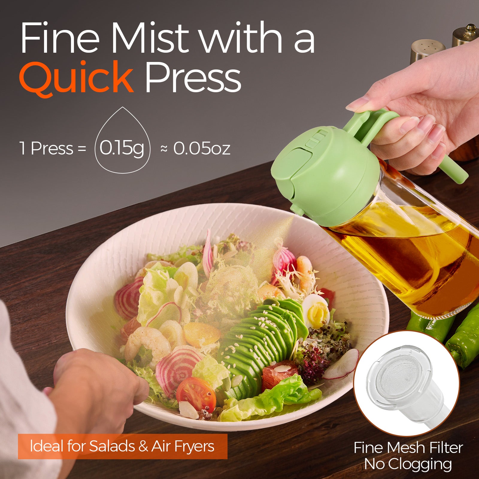 Oil Sprayer Bottle for Air Fryer Green