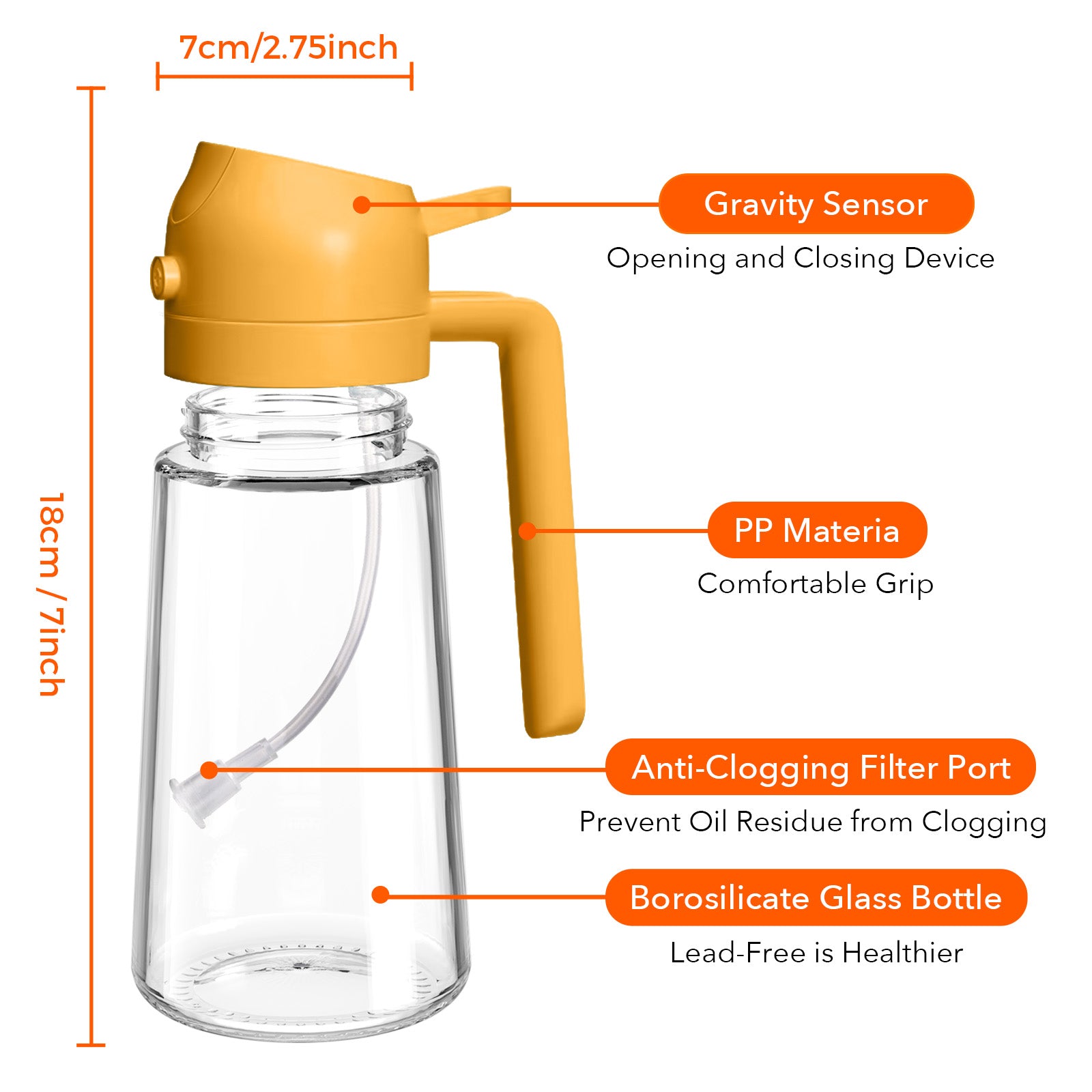 Stream,Spray 2 In 1 Glass Oil And Vinegar Dispenser Easy to use 16oz/470ml Green fo Air Fryer