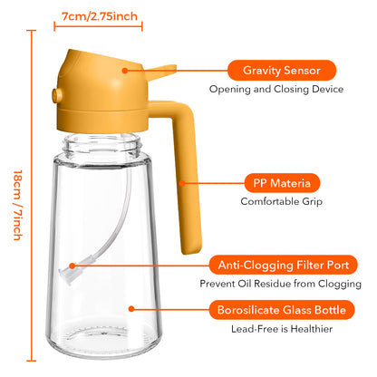 Stream,Spray 2 In 1 Glass Oil And Vinegar Dispenser Easy to use 16oz/470ml Green fo Air Fryer