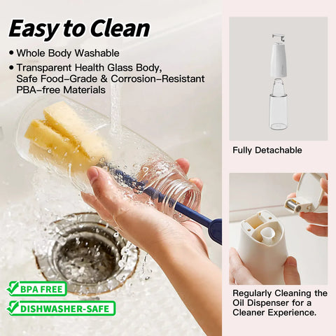 Auto-Flip Gravity Olive Oil & Soy Sauce Dispenser Bottle - 500ml/17oz Easy Cleaning, Leakproof