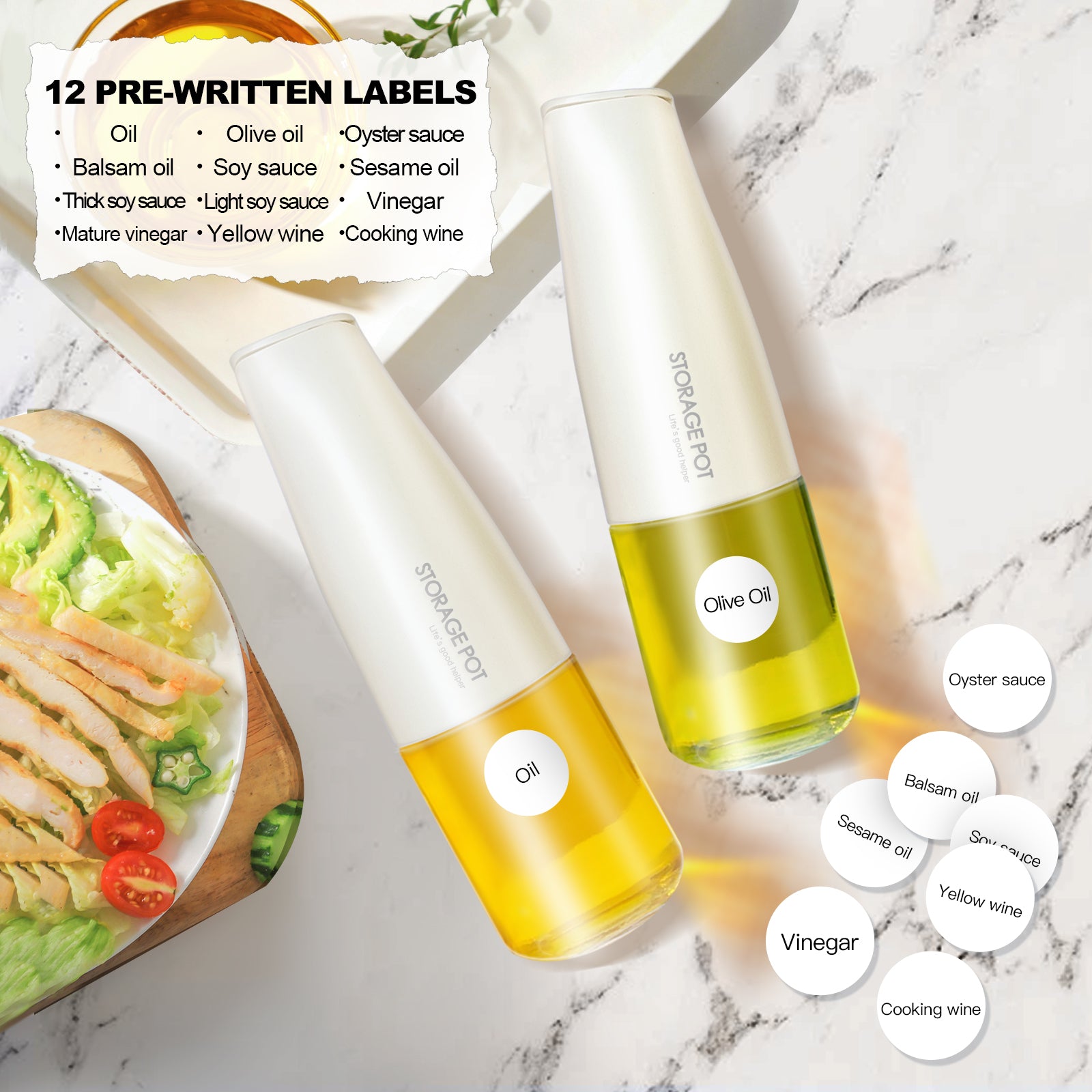 Auto Flip Gravity Olive Oil Dispenser