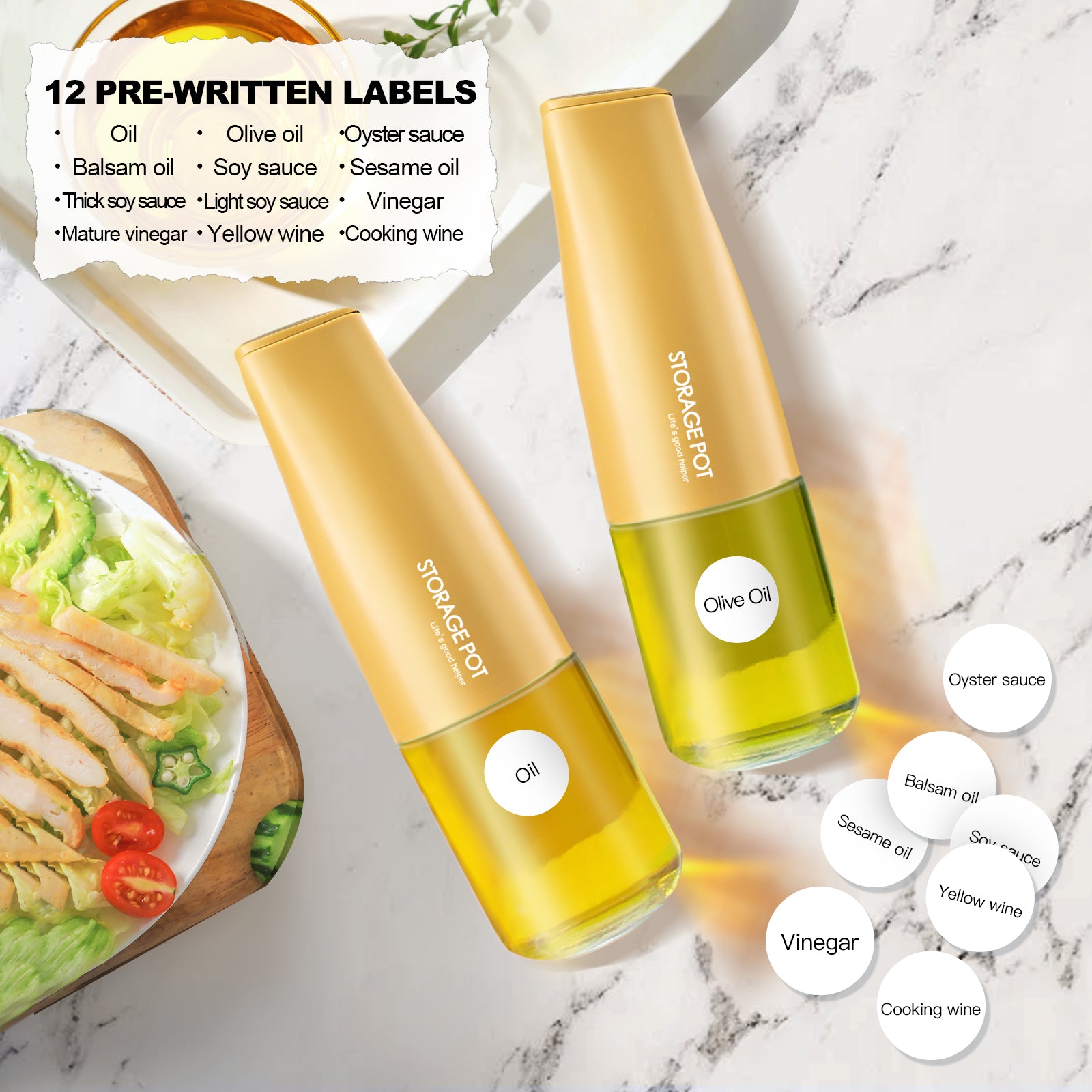 Auto Flip Gravity Stylish Oil Dispenser