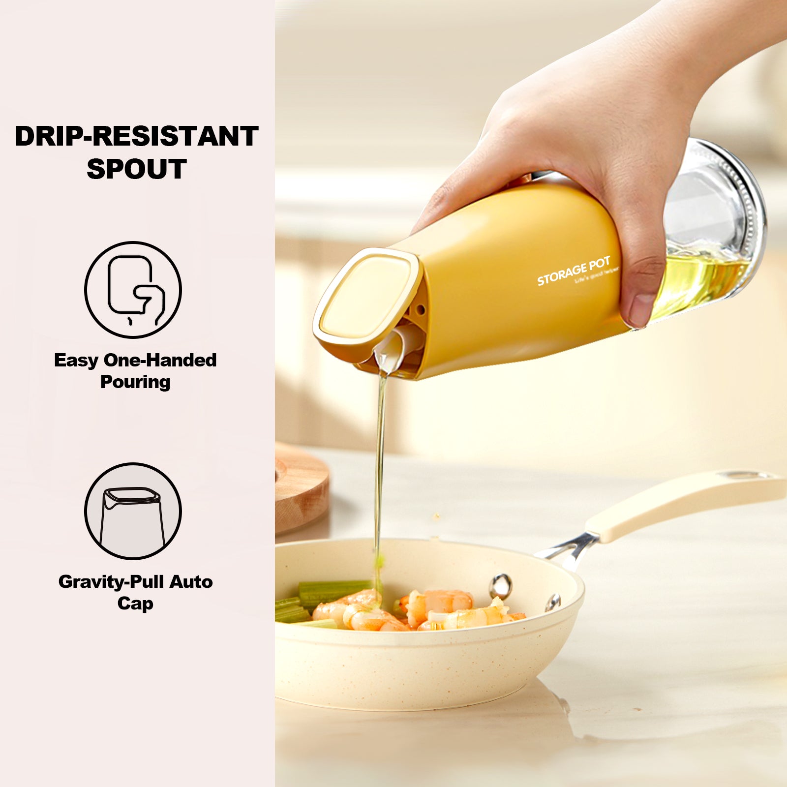 Auto Flip Gravity Stylish Oil Dispenser