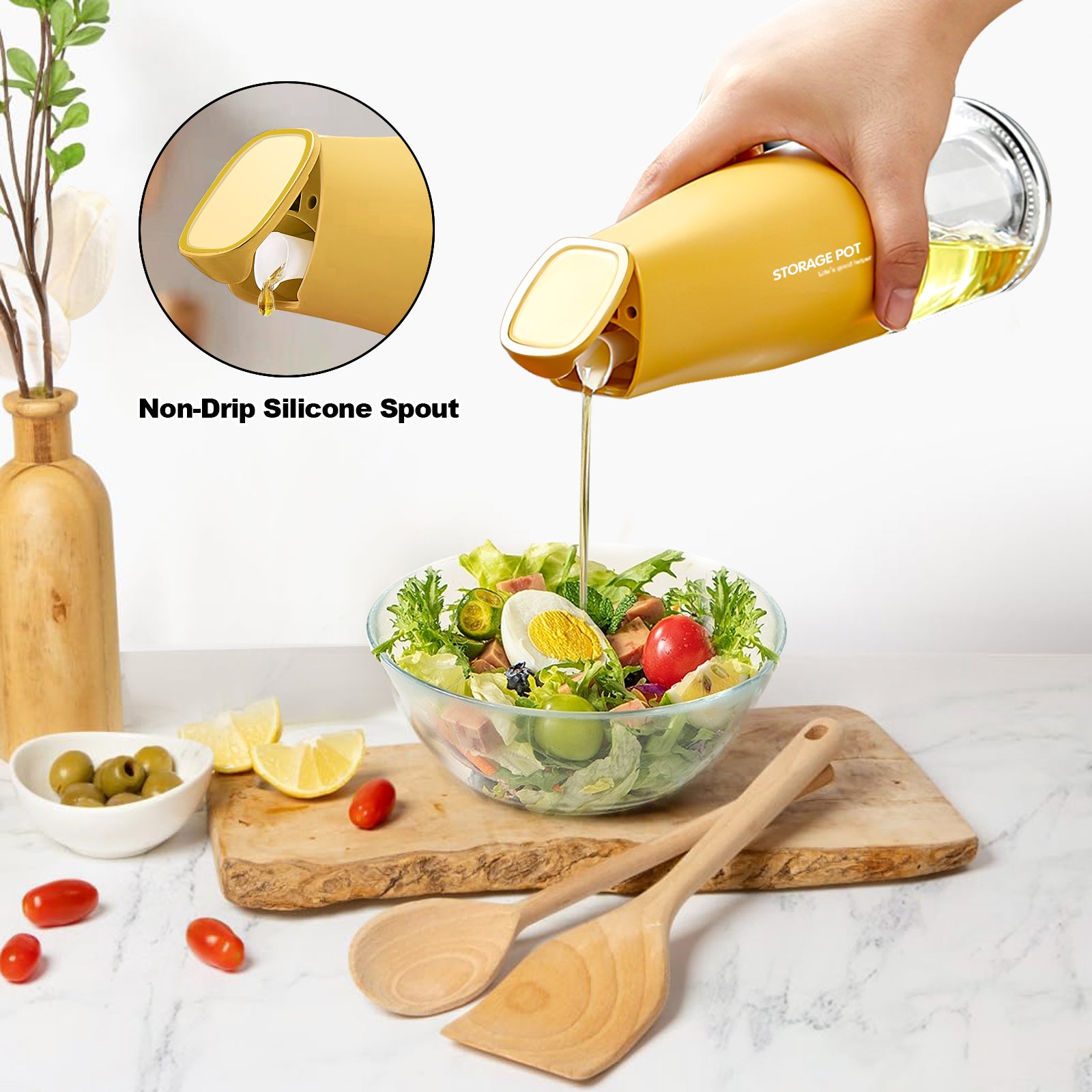 Stylish Auto Flip Gravity Olive Oil Dispenser