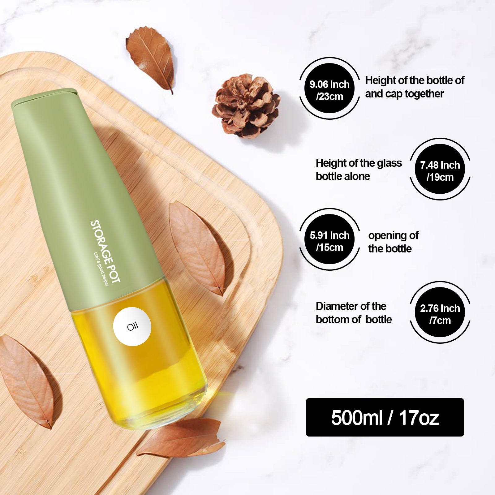 Auto Flip Gravity Olive Oil Dispenser Bottle