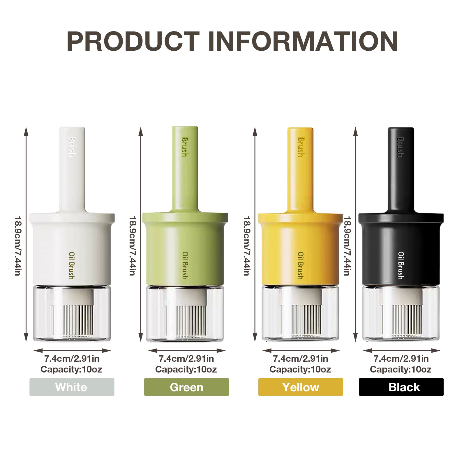 Glass Oil Dispenser Bottle with Silicone Food Grade Brush