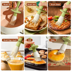 Oil Dispenser Bottle With Silicone Food Grade Brush green