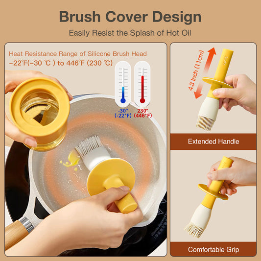 Easy to Use Glass Oil Dispenser Bottle yellow