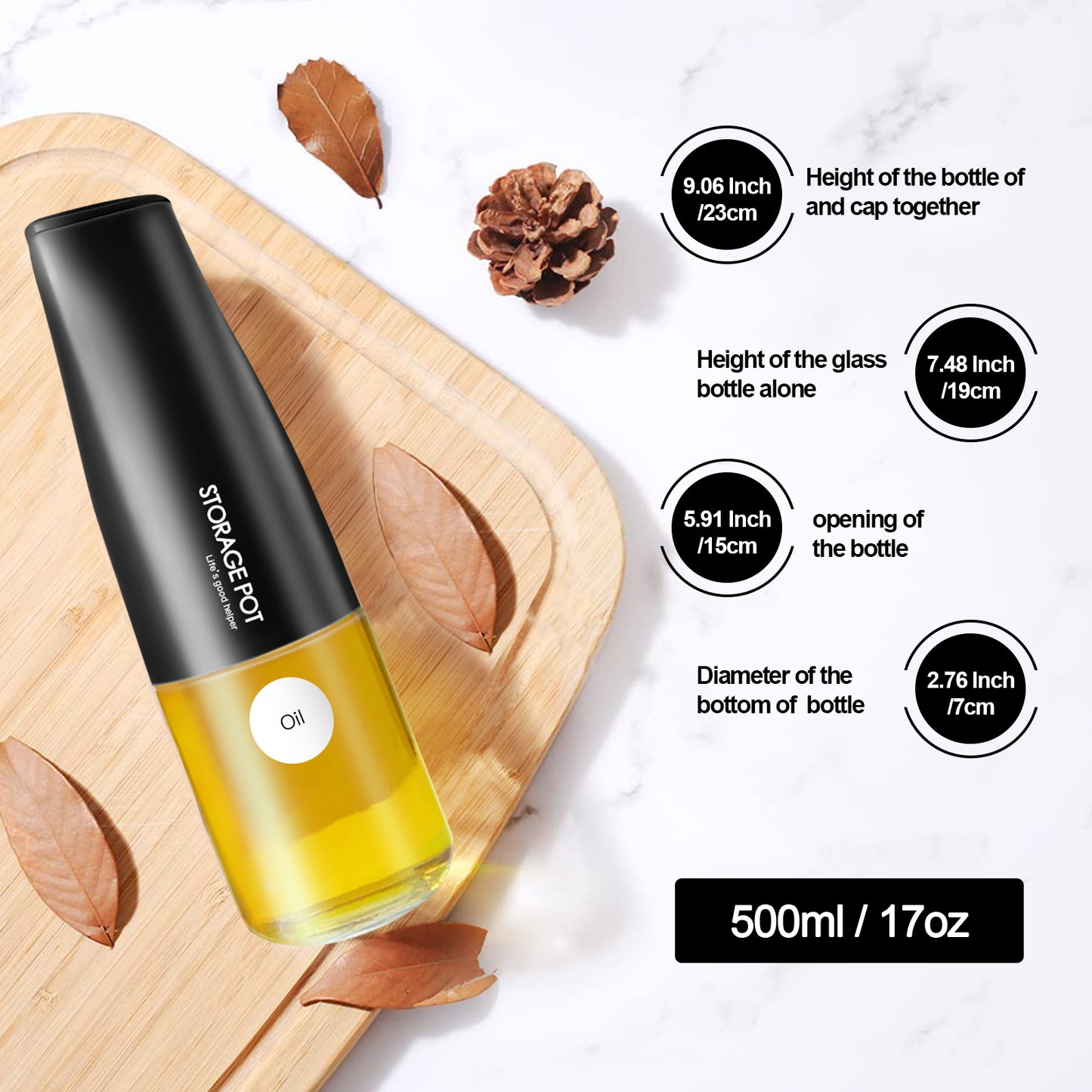 Auto Flip Gravity Olive Oil Dispenser