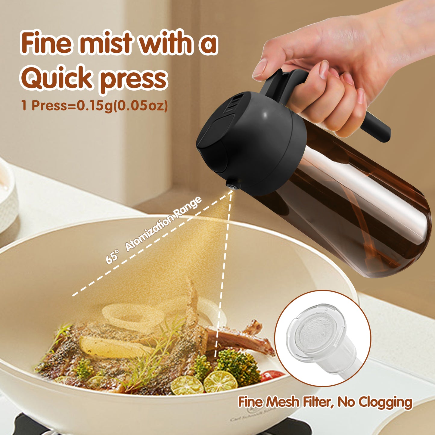 best 2 in 1 glass oil sprayer and dispenser for air fryer