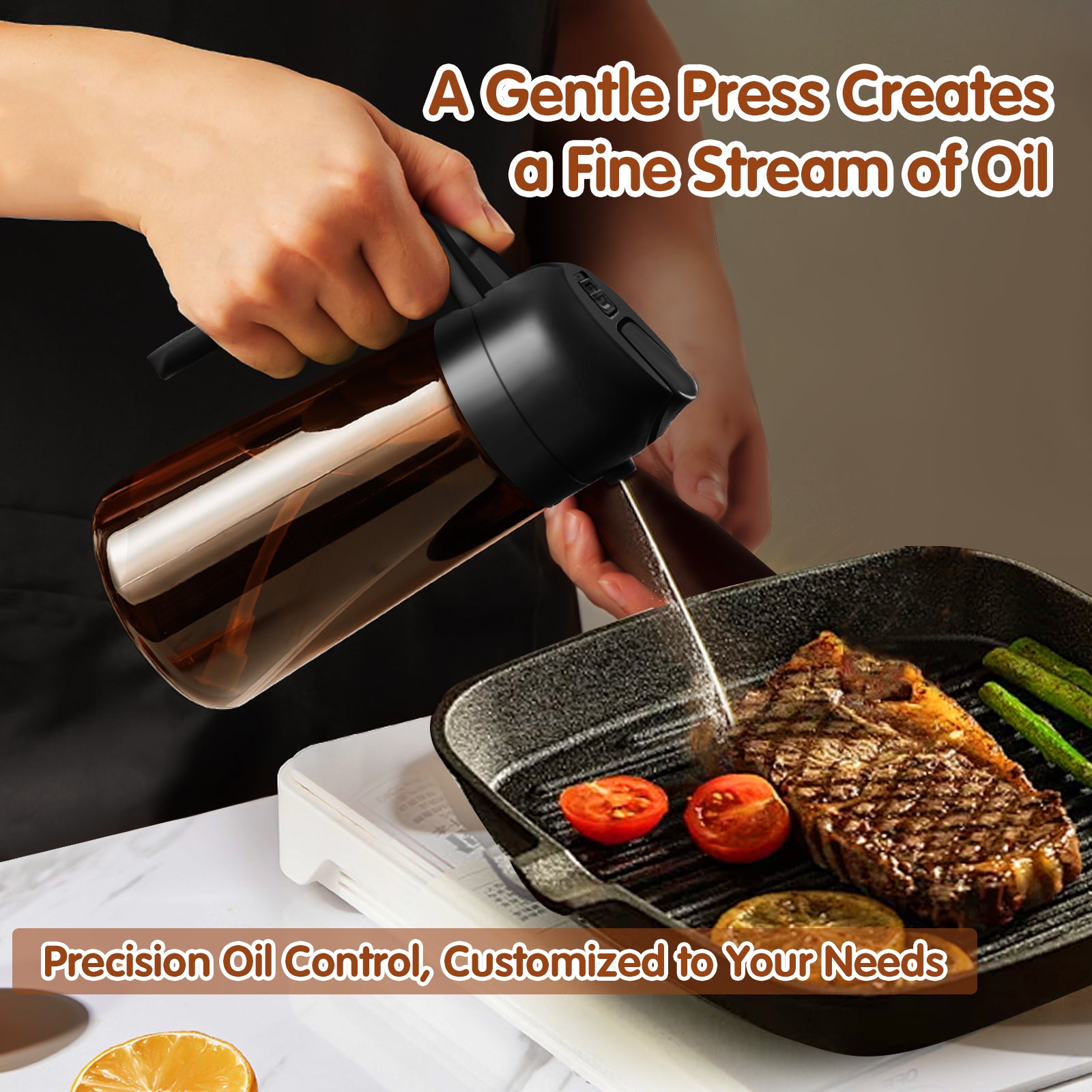 best 2 in 1 glass oil sprayer and dispenser for air fryer