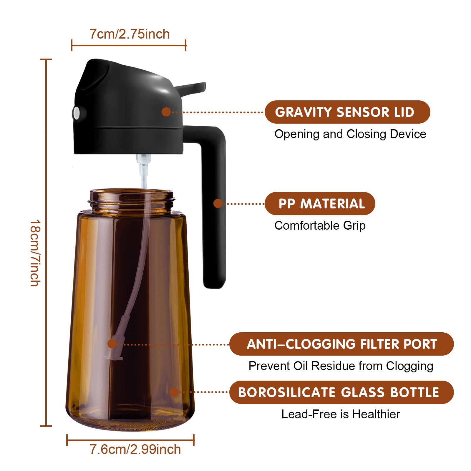 best 2 in 1 glass oil sprayer and dispenser for air fryer
