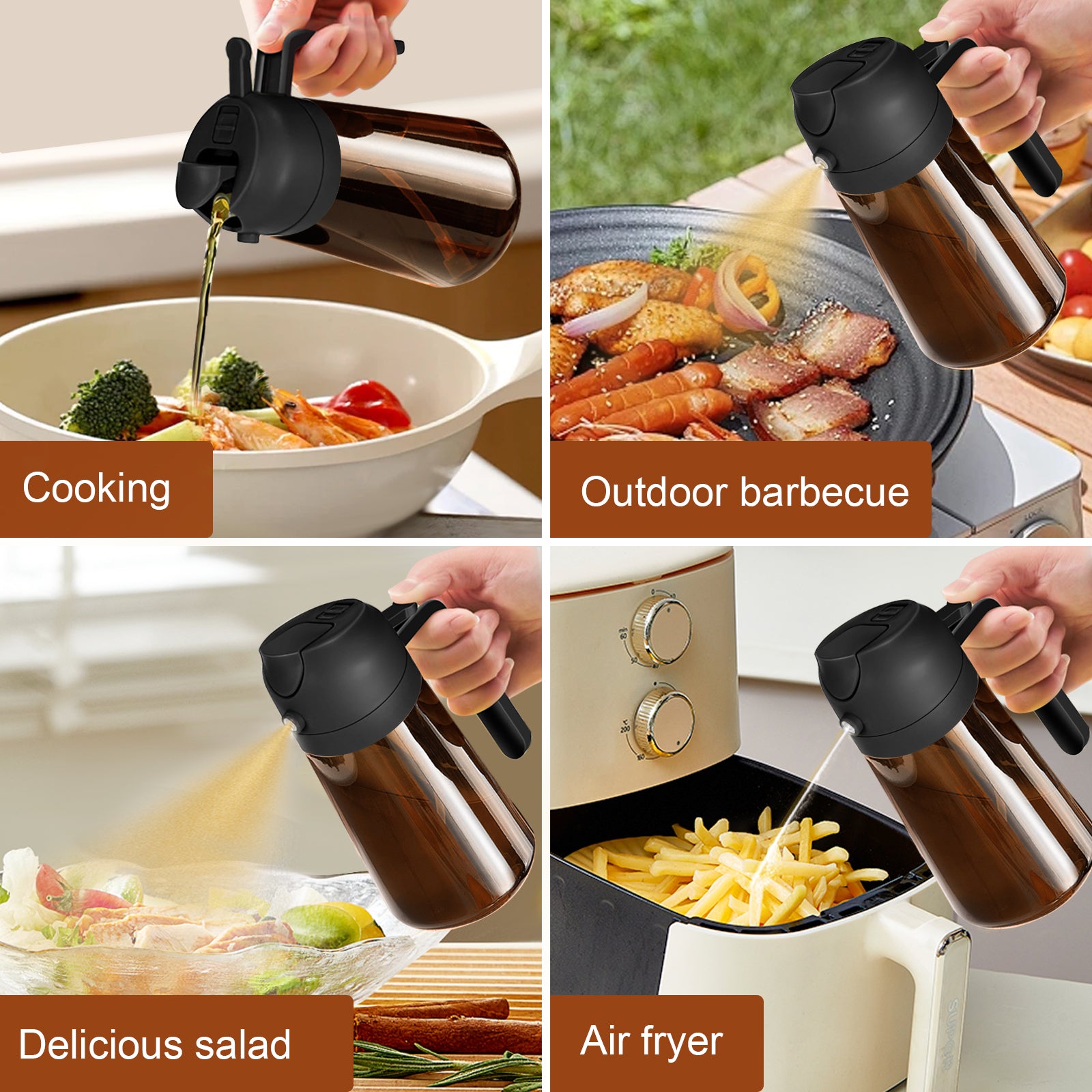 best 2 in 1 glass oil sprayer and dispenser for air fryer