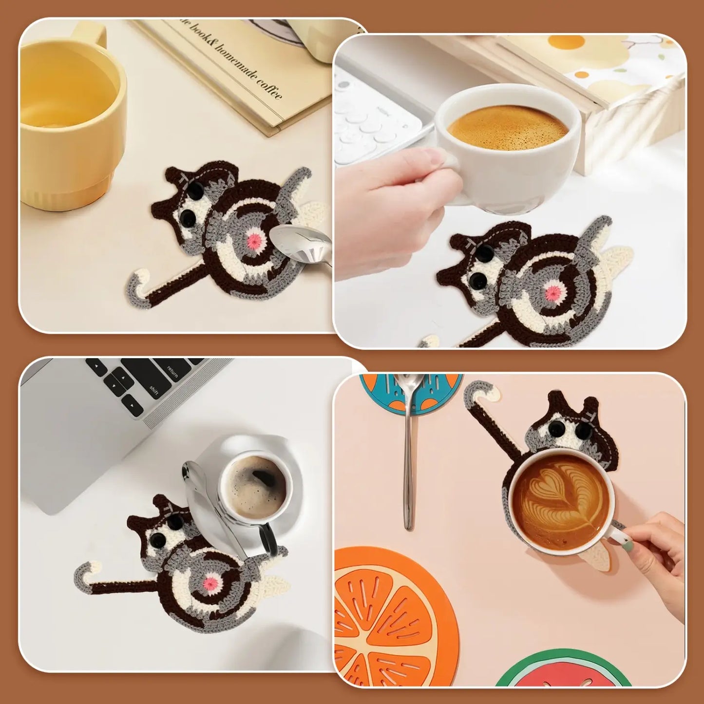 Calico Cat Mug Coaster for Cat Lovers