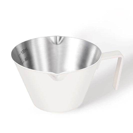 Stainless Steel Espresso Shot Cups with Handle, 100ml (White)