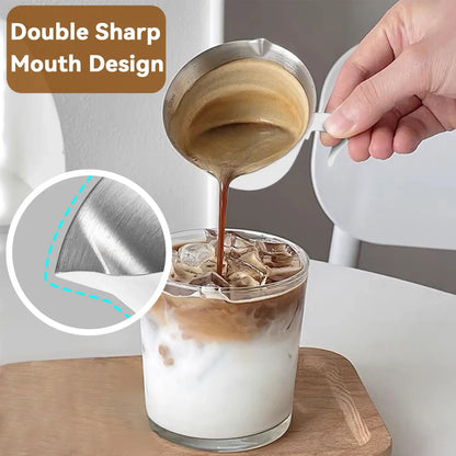Stainless Steel Espresso Shot Cups with Handle, 100ml (White)