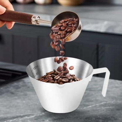 Stainless Steel Espresso Shot Cups with Handle, 100ml (White)