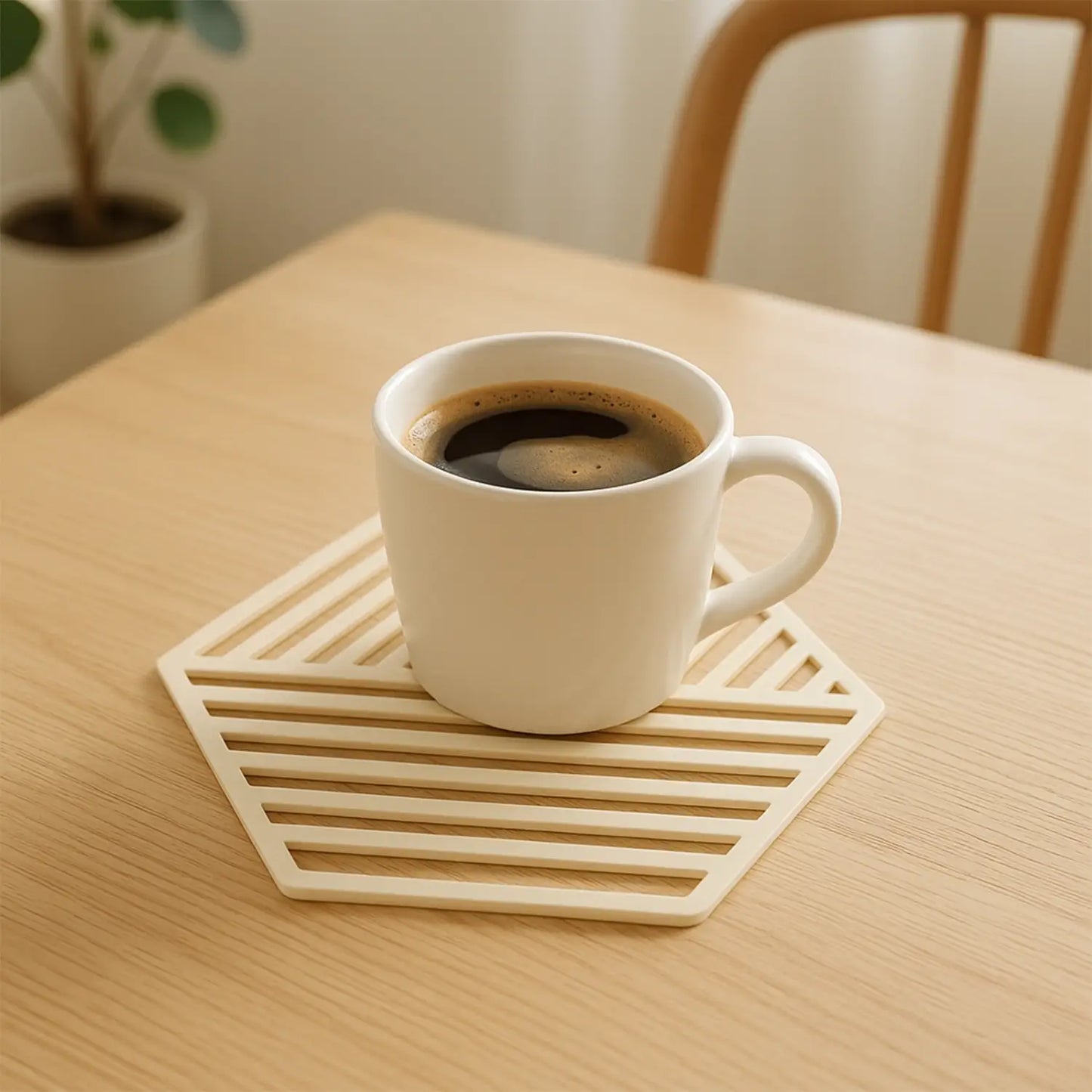 Silicone Table Mats & Coasters Set with Holder