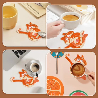 Yellow Cat Mug Coaster for Cat Lovers