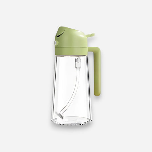 Spray & Pour, 2 in 1 Oil Sprayer Bottle Leak Proof Easy Cleaning 16oz/470ml for Air Fryer, Salad, BBQ (Green)