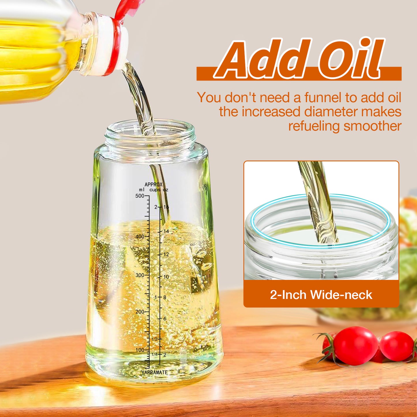 2 in 1 Oil Sprayer XL 18oz/550ml White